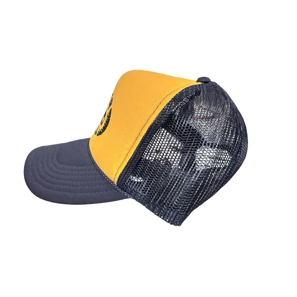 YETI Never Dull‎ Trucker Hat Mesh Back Snapback Yellow Navy One Size